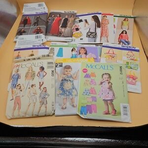 Lot Of 12 Sewing Patterns Simplicity McCall's